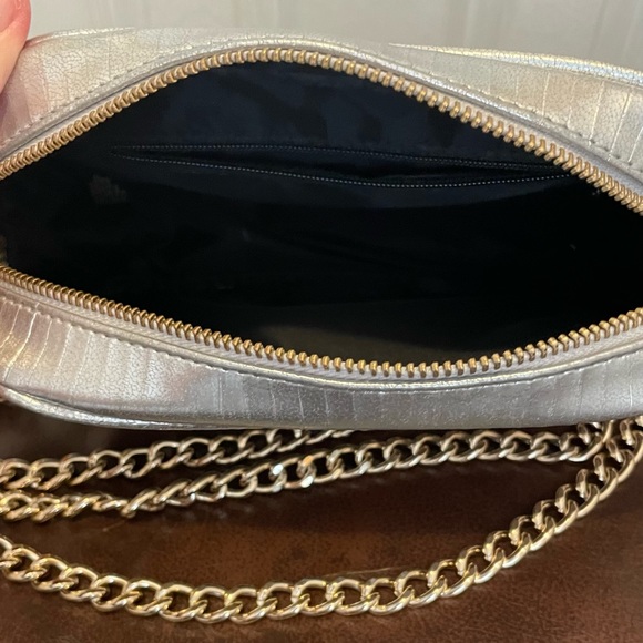 Victoria’s Secret Silver Crossbody Purse w/Gold Chain - Picture 2 of 4